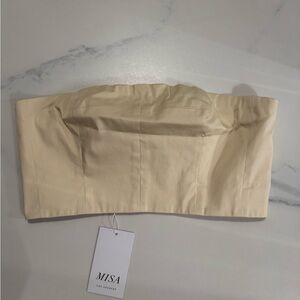 Misa Los Angeles Cream Crop Top